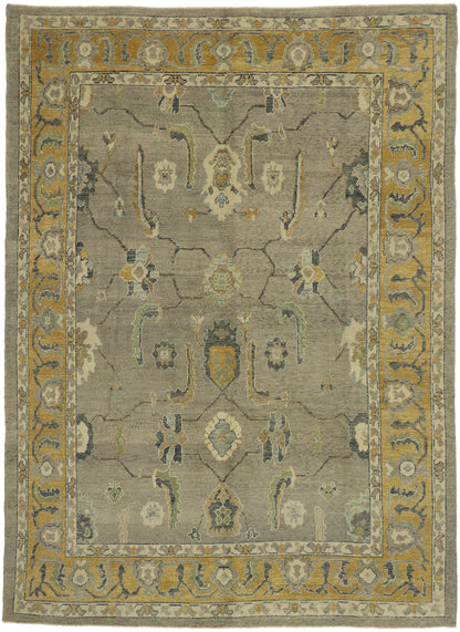 9 x 13 Earthy Turkish Oushak Rug 53206