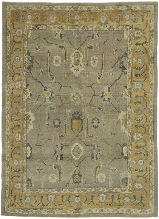 9 x 13 Earthy Turkish Oushak Rug 53206