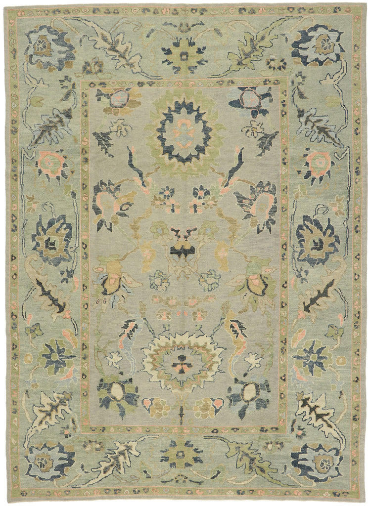 9 x 13 Pastel Turkish Oushak Rug 52913