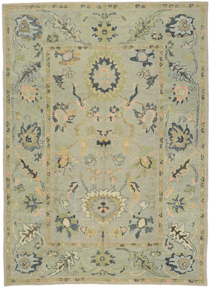 9 x 13 Pastel Turkish Oushak Rug 52913