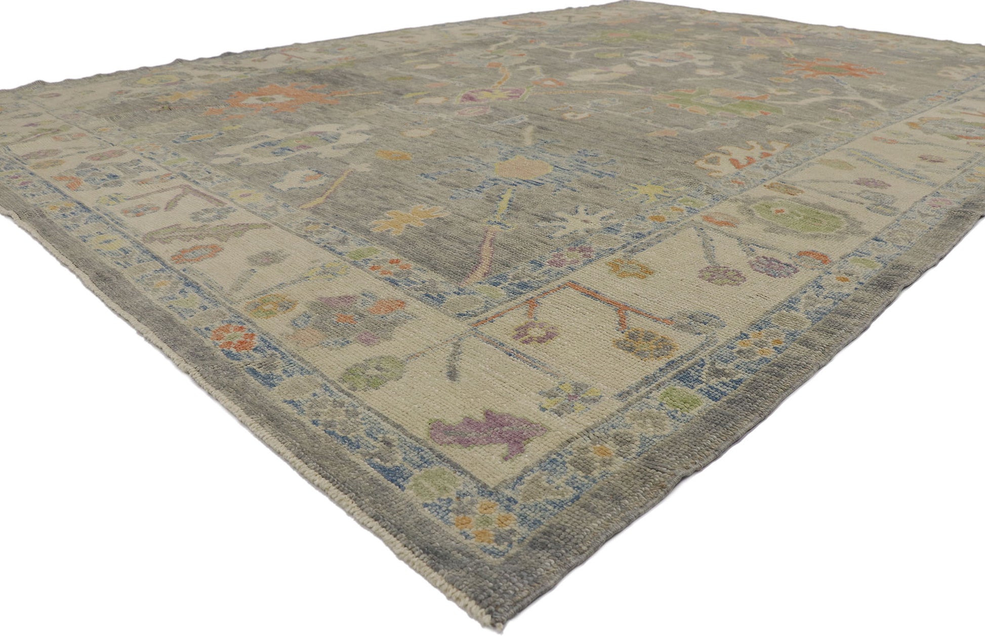 9 x 13 Colorful Turkish Oushak Rug 53606