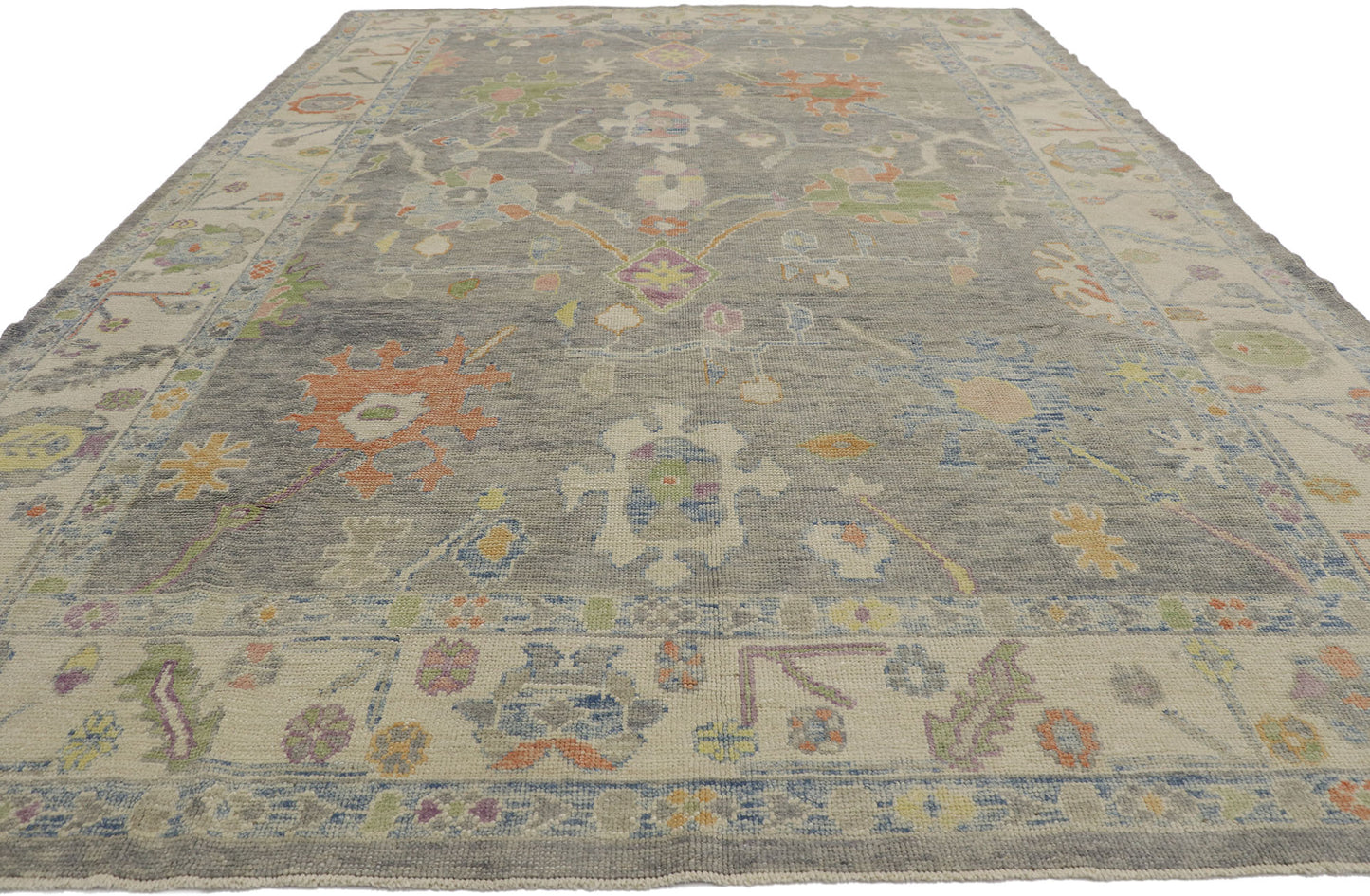 9 x 13 Colorful Turkish Oushak Rug 53606