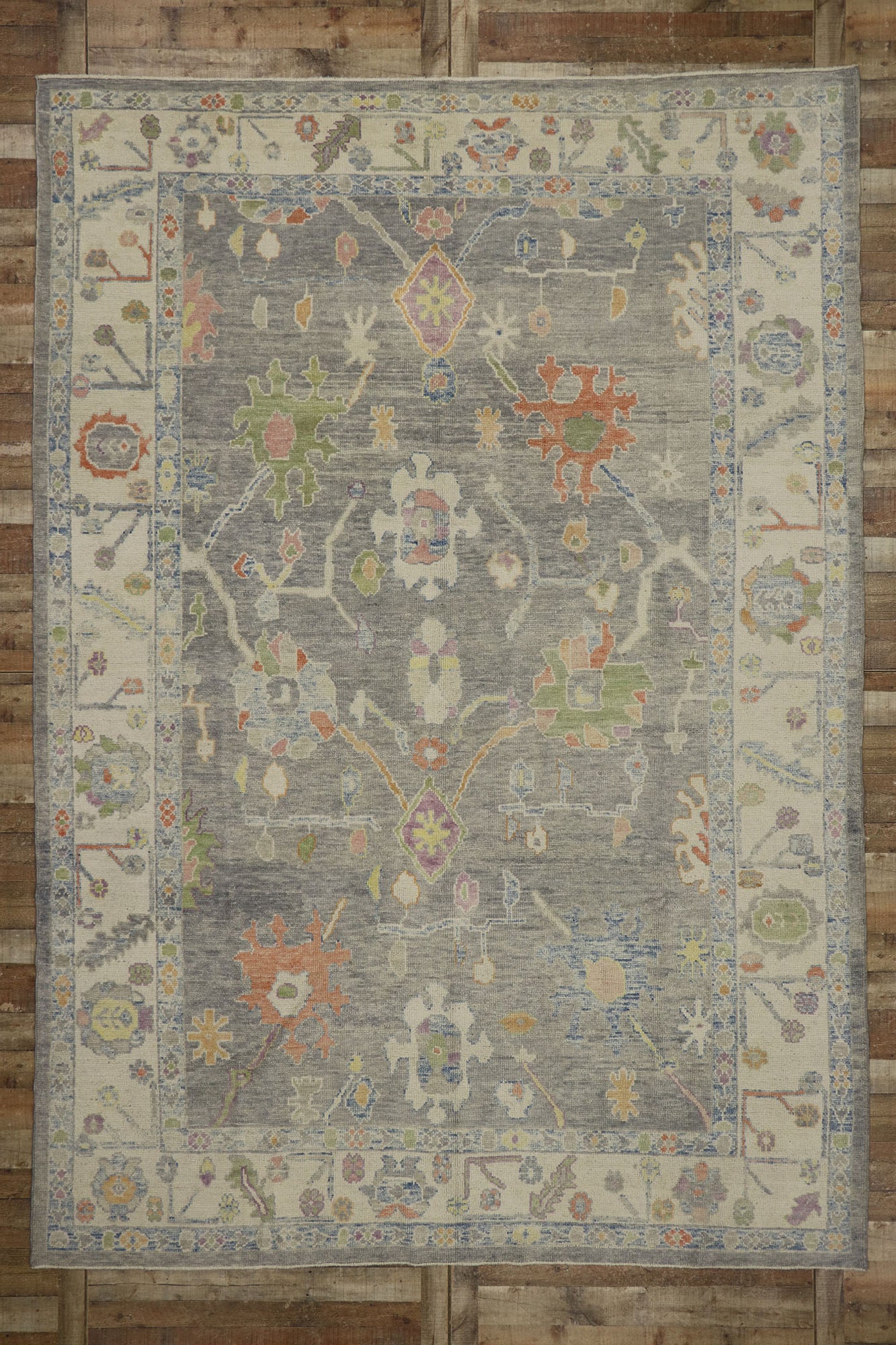 9 x 13 Colorful Turkish Oushak Rug 53606