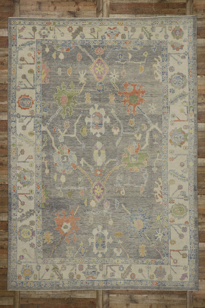 9 x 13 Colorful Turkish Oushak Rug 53606