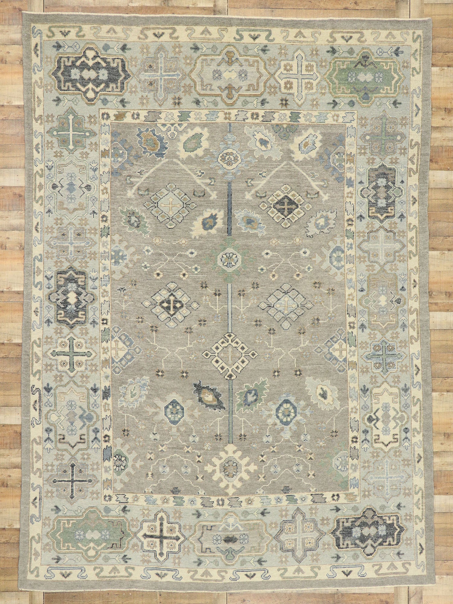 9 x 13 Modern Turkish Oushak Rug 52922