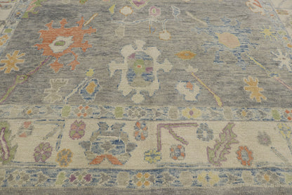 9 x 13 Colorful Turkish Oushak Rug 53606