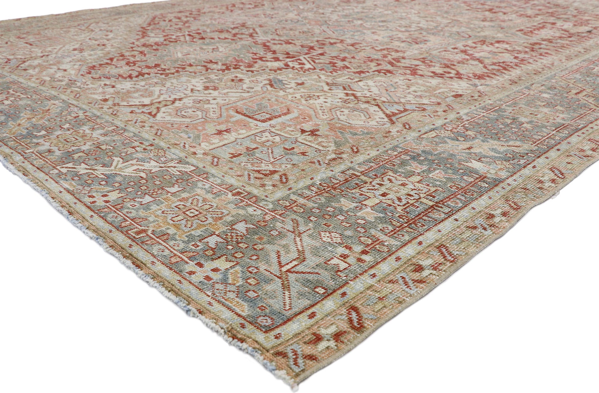 9 x 13 Antique Persian Heriz Rug 52634
