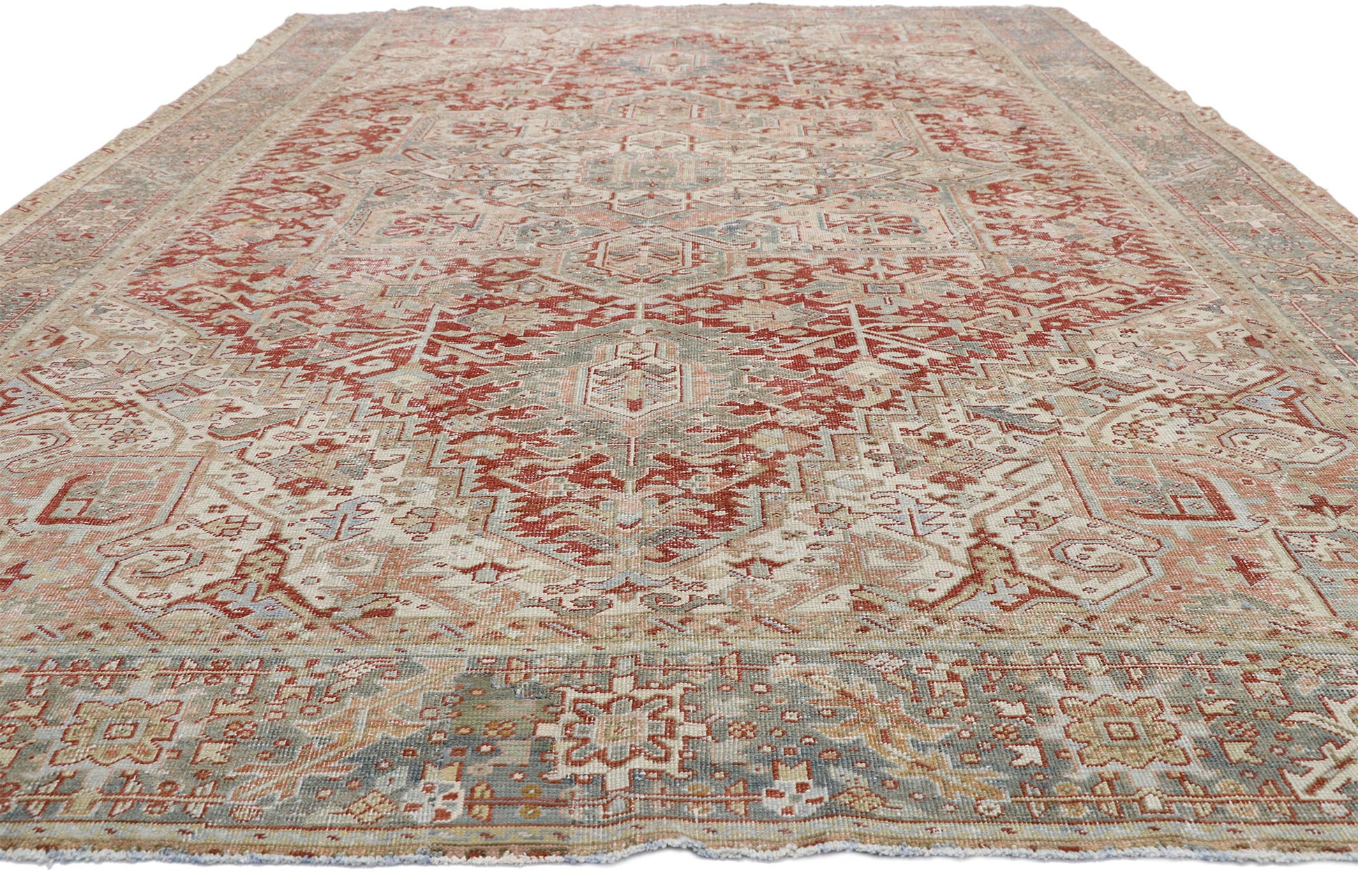 9 x 13 Antique Persian Heriz Rug 52634