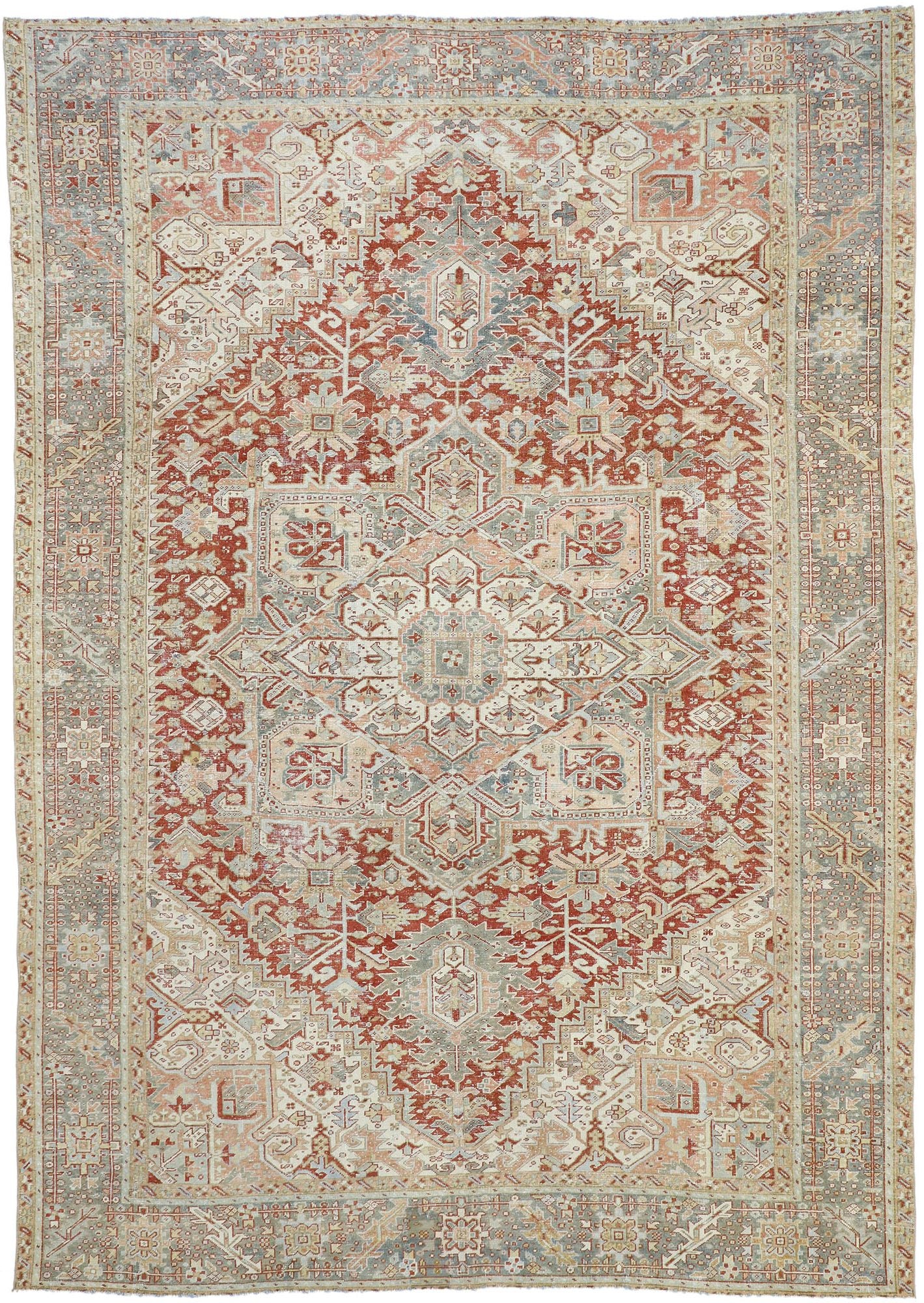 9 x 13 Antique Persian Heriz Rug 52634