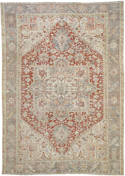 9 x 13 Antique Persian Heriz Rug 52634