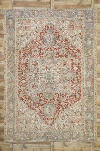 9 x 13 Antique Persian Heriz Rug 52634