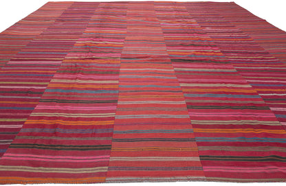 9 x 13 Vintage Turkish Striped Kilim Rug 60645