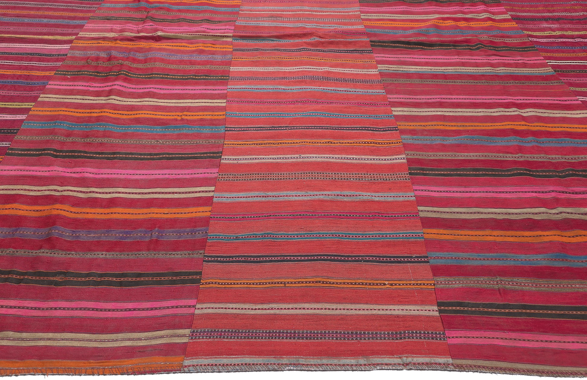 9 x 13 Vintage Turkish Striped Kilim Rug 60645