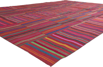 9 x 13 Vintage Turkish Striped Kilim Rug 60644