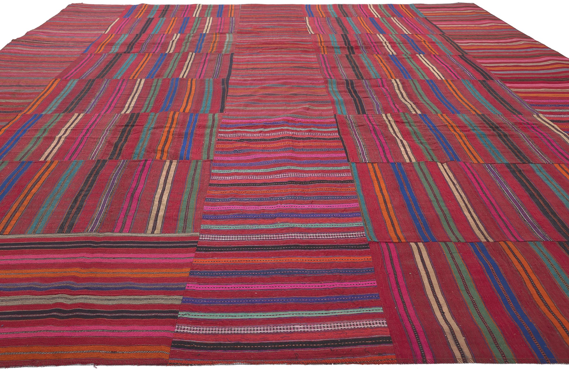 9 x 13 Vintage Turkish Striped Kilim Rug 60644