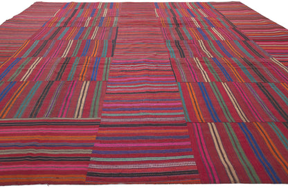 9 x 13 Vintage Turkish Striped Kilim Rug 60644