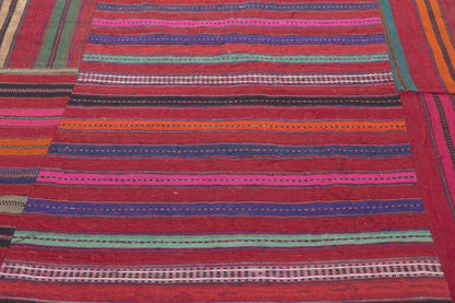 9 x 13 Vintage Turkish Striped Kilim Rug 60644