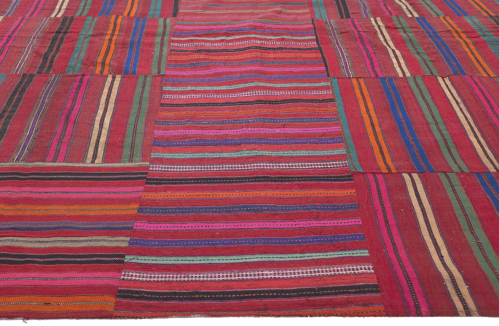 9 x 13 Vintage Turkish Striped Kilim Rug 60644