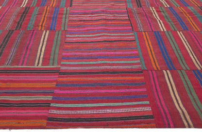 9 x 13 Vintage Turkish Striped Kilim Rug 60644