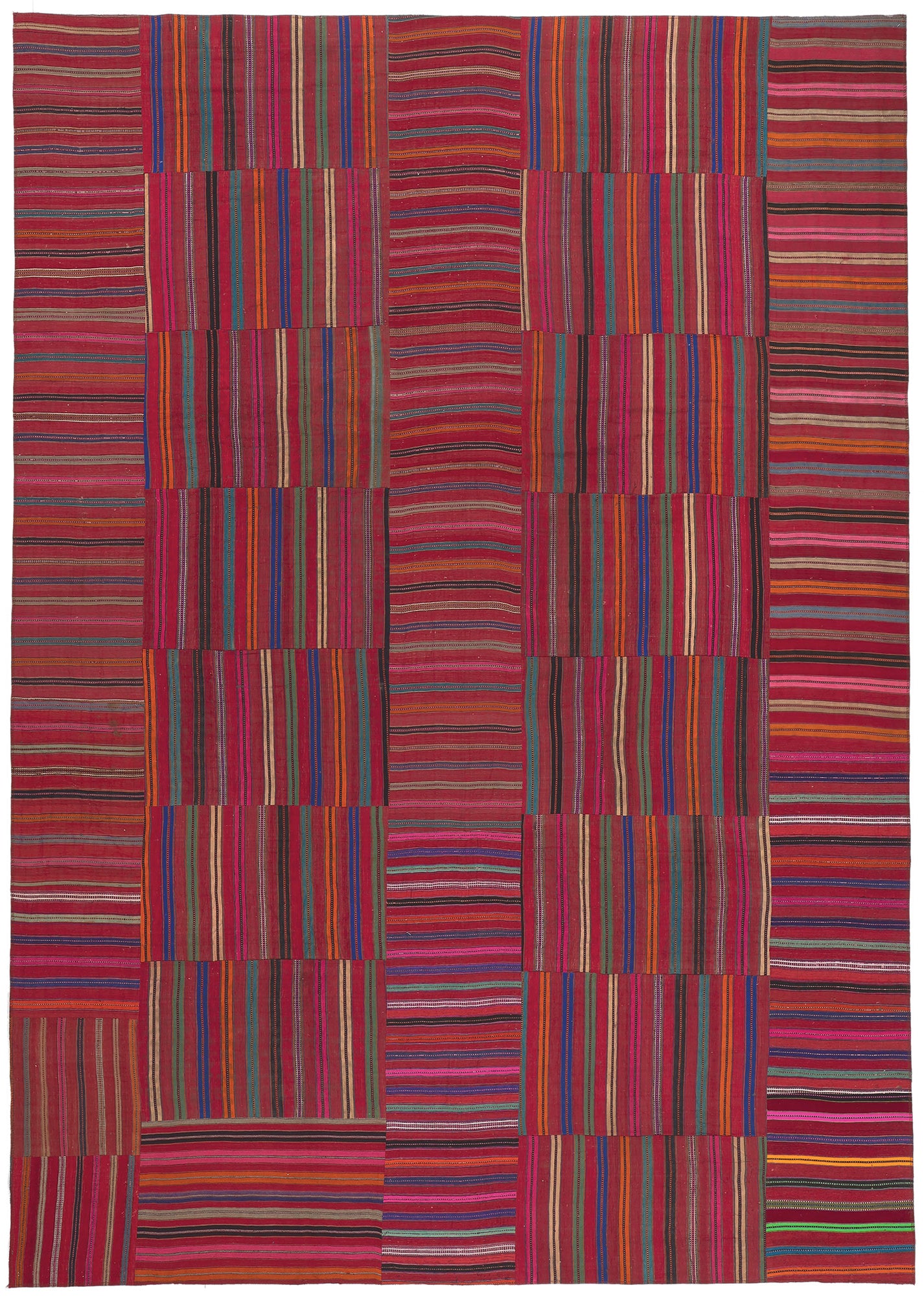 9 x 13 Vintage Turkish Striped Kilim Rug 60644