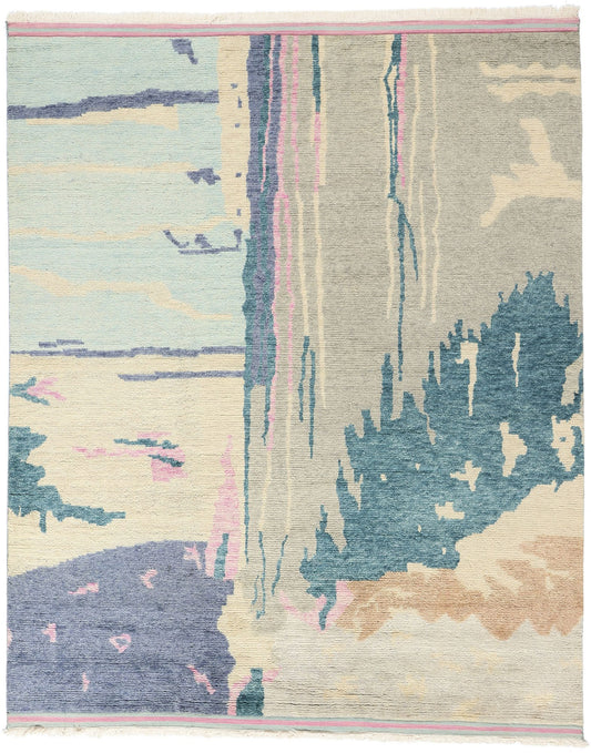 9 x 10 Abstract Biophilic Moroccan Rug 31228