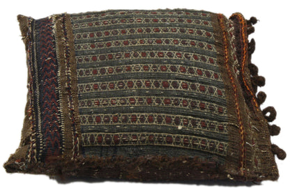 1 x 1 Antique Afghan Rug Pillow 74587