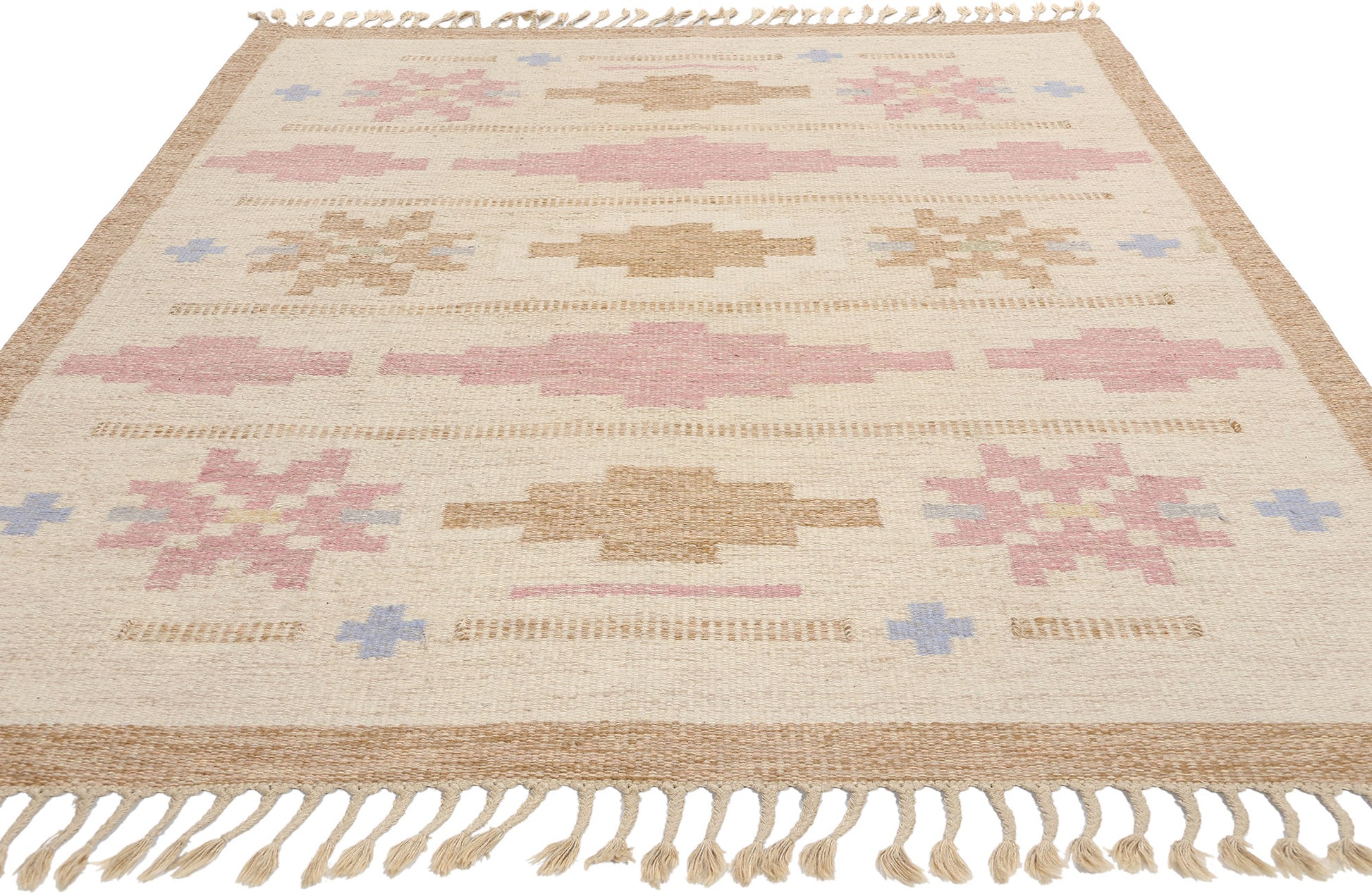5 x 8 Anna Johanna Angstrom Vintage Swedish Rollakan Rug 78833