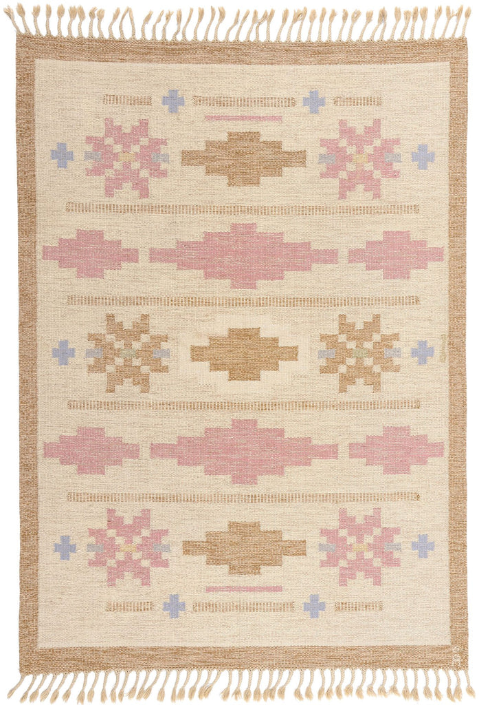 5 x 8 Anna Johanna Angstrom Vintage Swedish Rollakan Rug 78833