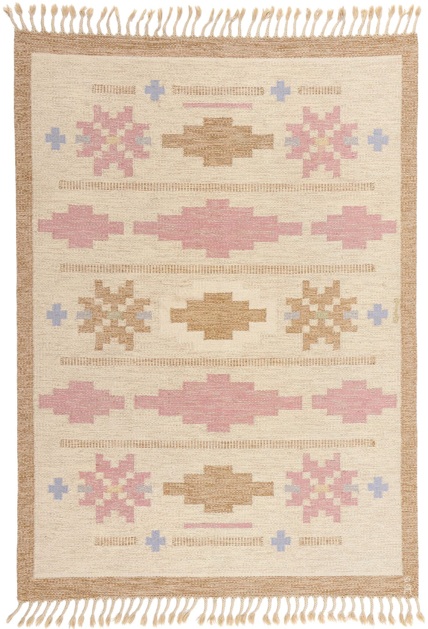 5 x 8 Anna Johanna Angstrom Vintage Swedish Rollakan Rug 78833