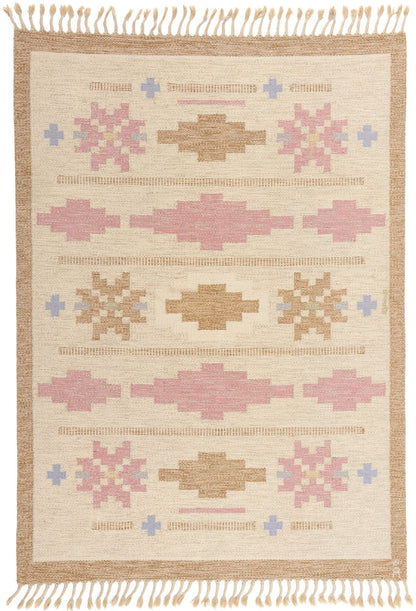 5 x 8 Anna Johanna Angstrom Vintage Swedish Rollakan Rug 78833