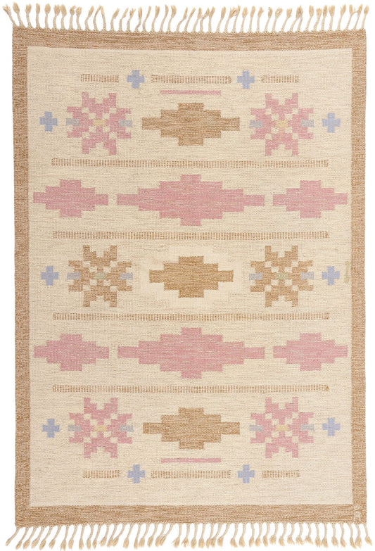5 x 8 Anna Johanna Angstrom Vintage Swedish Rollakan Rug 78833