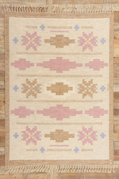 5 x 8 Anna Johanna Angstrom Vintage Swedish Rollakan Rug 78833