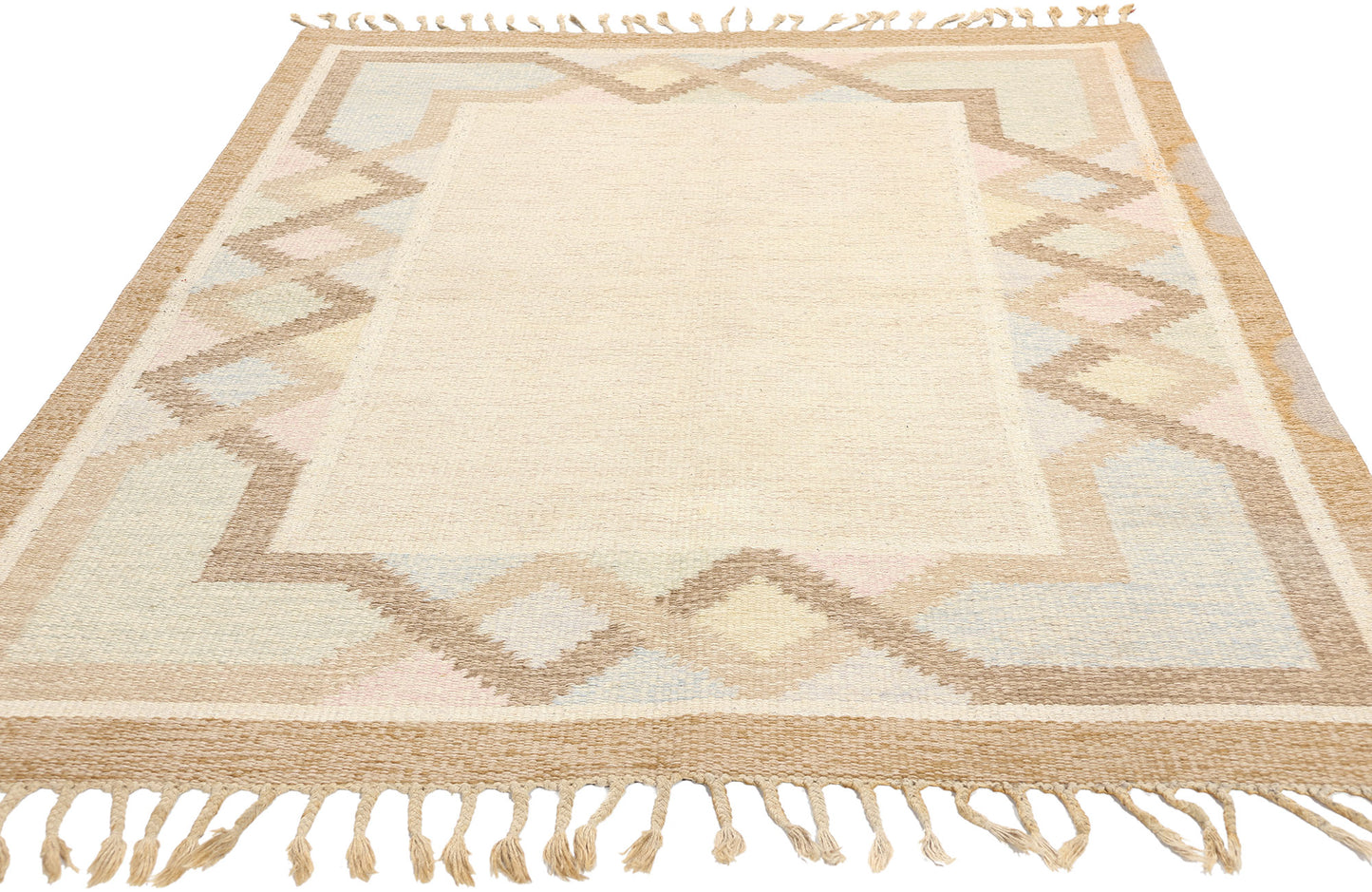 4 x 7 Anna Johanna Angstrom Vintage Swedish Rollakan Rug 78254