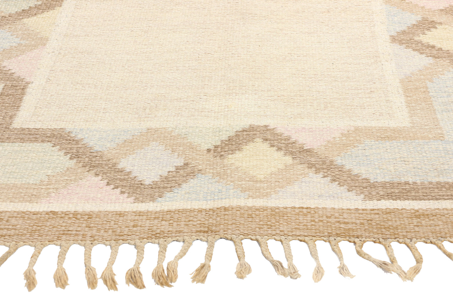 4 x 7 Anna Johanna Angstrom Vintage Swedish Rollakan Rug 78254
