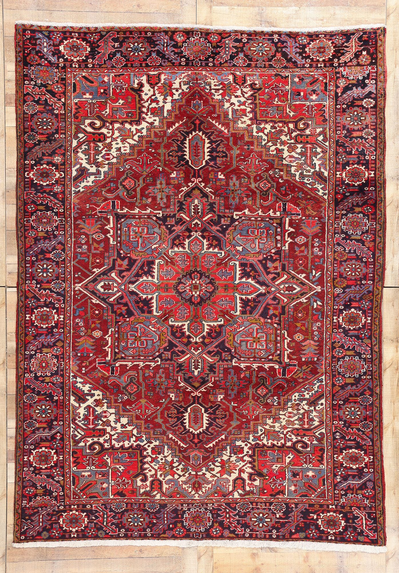 8 x 11 Antique Persian Heriz Rug 90003