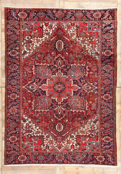 8 x 11 Antique Persian Heriz Rug 90003