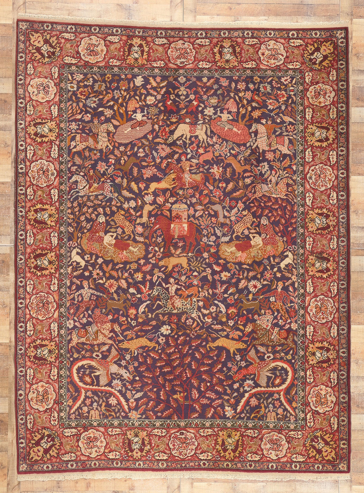 9 x 11 Antique Indian Agra Rug 74662