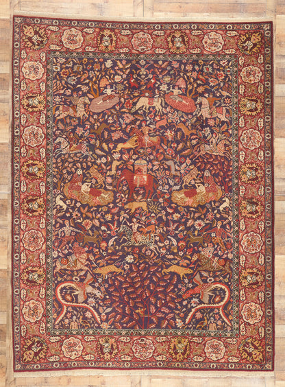 9 x 11 Antique Indian Agra Rug 74662