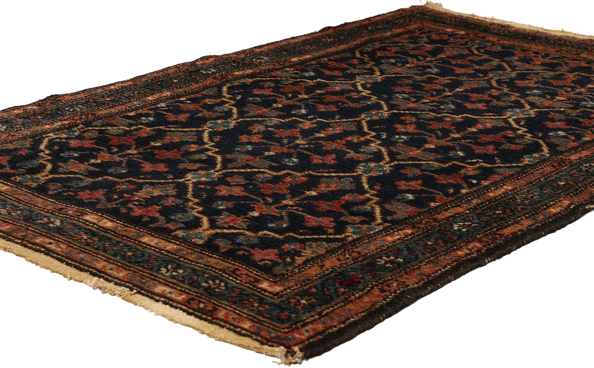 3 x 4 Antique Black Persian Hamadan Rug 78737