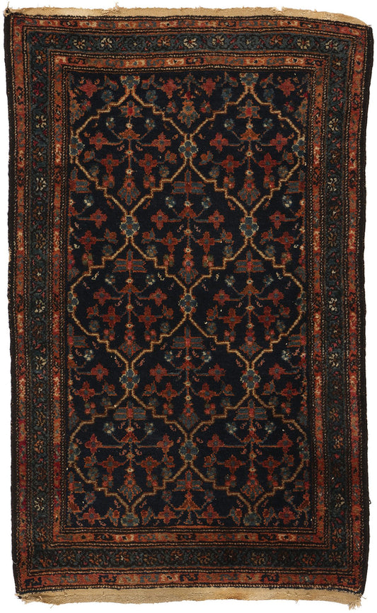 3 x 4 Antique Black Persian Hamadan Rug 78737