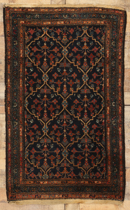 3 x 4 Antique Black Persian Hamadan Rug 78737
