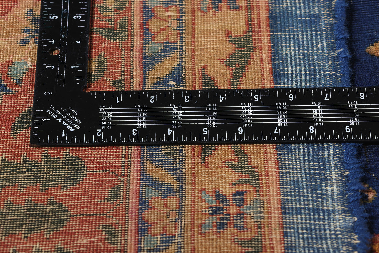 11 x 17 Antique Blue Indian Agra Rug 90027