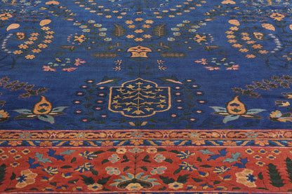 11 x 17 Antique Blue Indian Agra Rug 90027