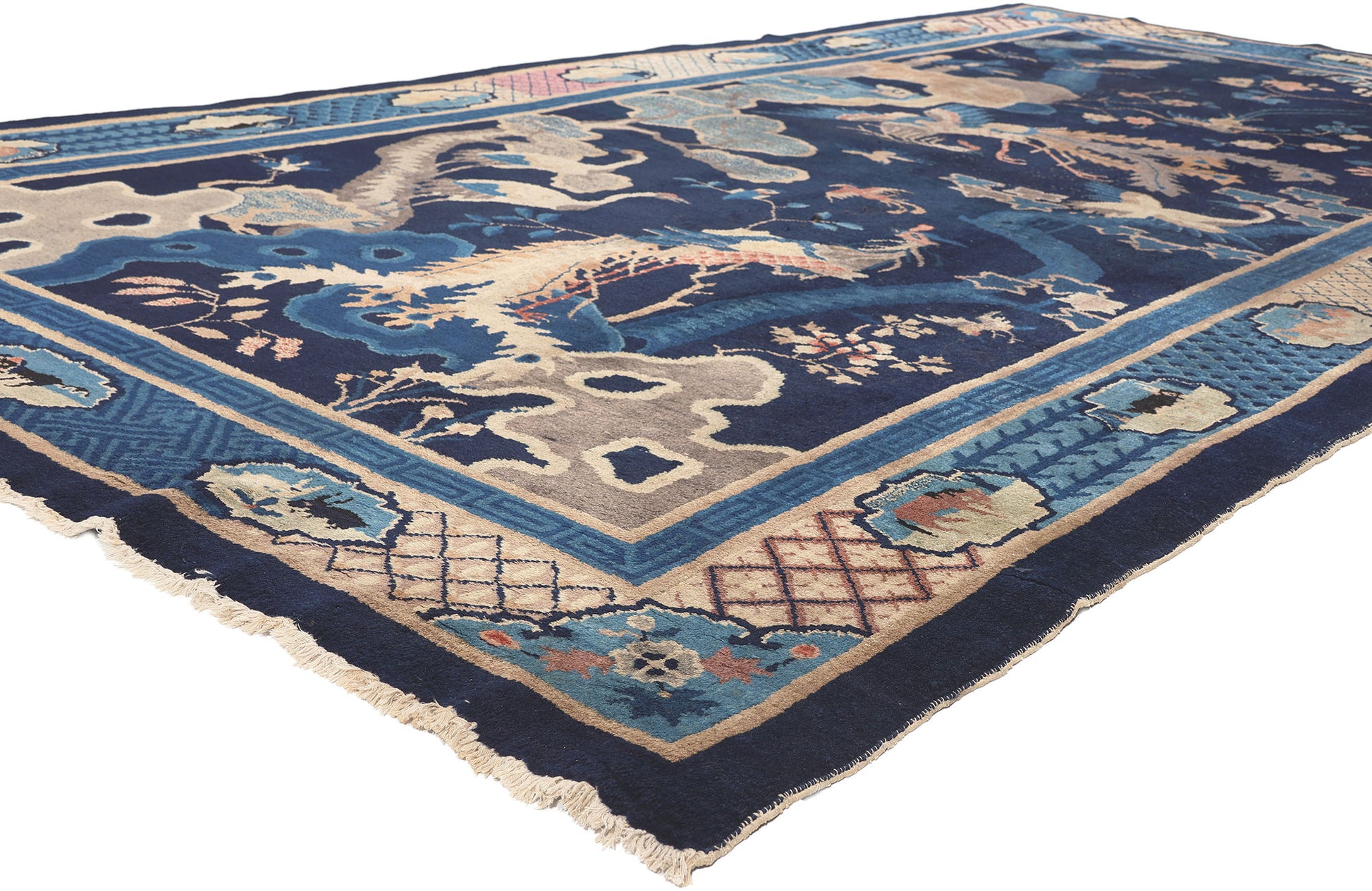 6 x 12 Antique Chinese Pictorial Baotou Rug 77215