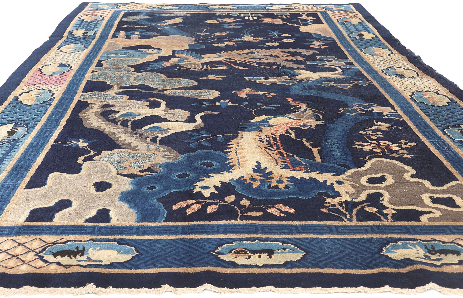 6 x 12 Antique Chinese Pictorial Baotou Rug 77215