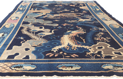 6 x 12 Antique Chinese Pictorial Baotou Rug 77215