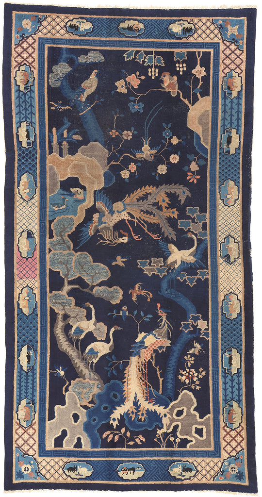 6 x 12 Antique Chinese Pictorial Baotou Rug 77215
