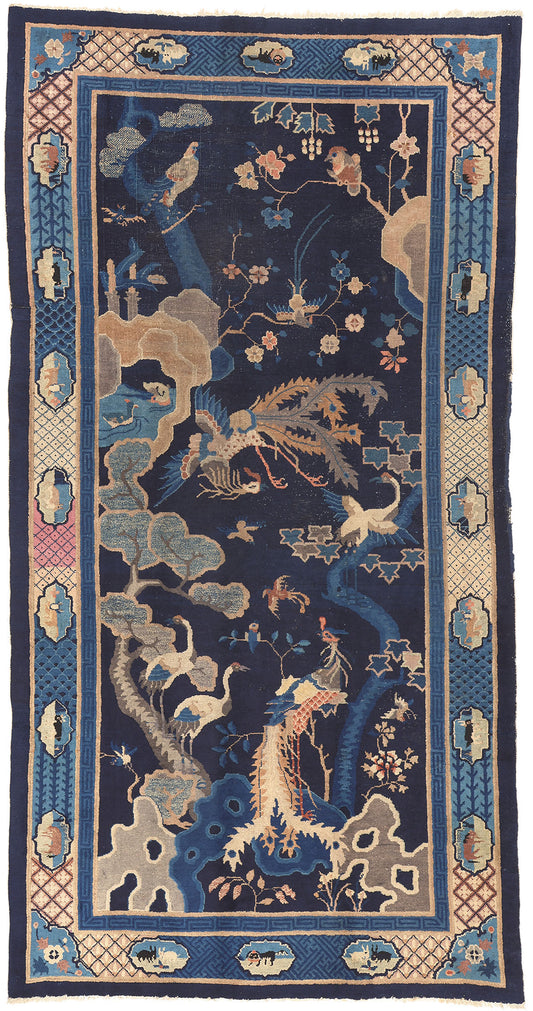 6 x 12 Antique Chinese Pictorial Baotou Rug 77215