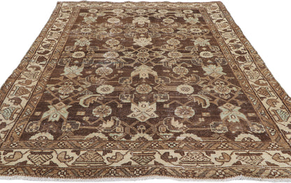 4 x 7 Antique Brown Persian Malayer Rug 60971
