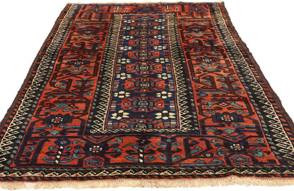 4 x 8 Antique Caucasian Azerbaijan Rug 60924